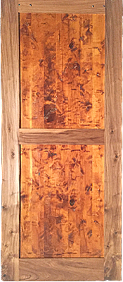 Rustic Walnut - Barn Door - Scorped - 2 panels of Alder - Finished