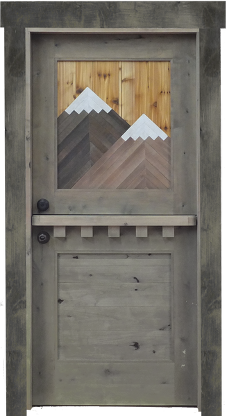Dutch Door with Mountain Inlay