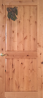 Knotty Alder - 2 panel - Carved Pinebough - Finished